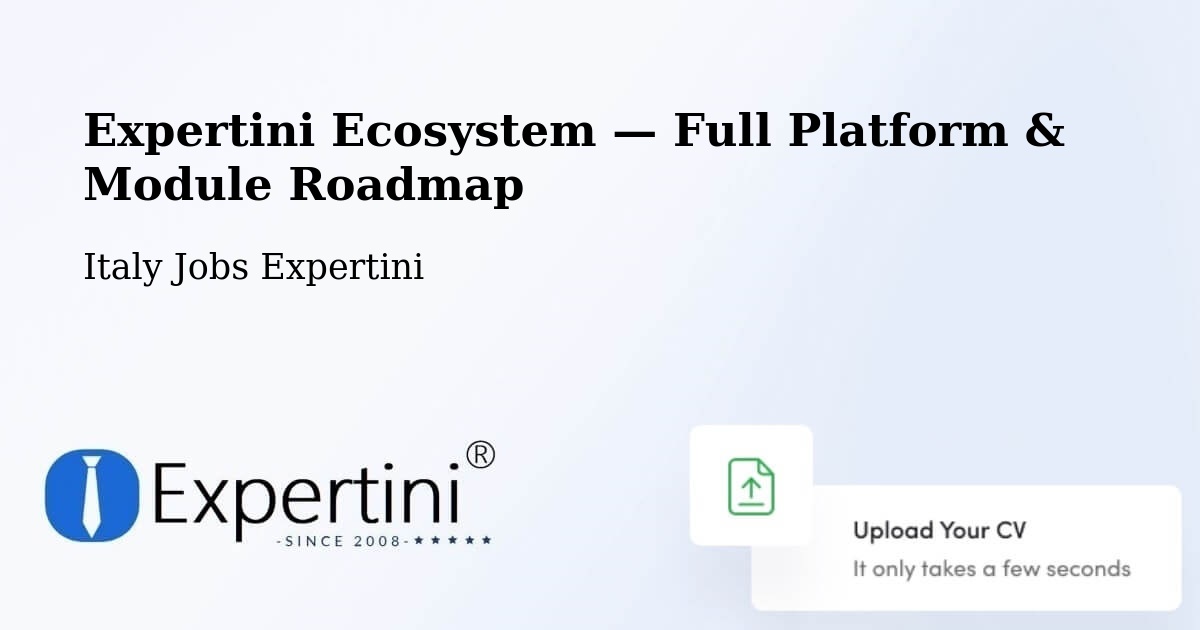 Expertini Ecosystem — Full Platform & Module Roadmap – Pessione